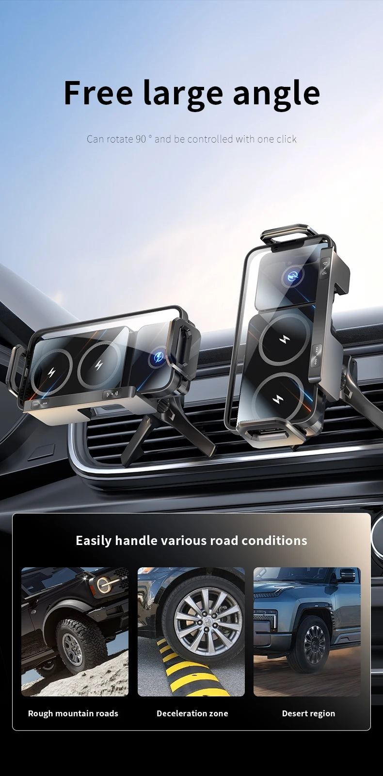New 15W Wireless Fast Car Charger Mount Gravity Car Phone Holder