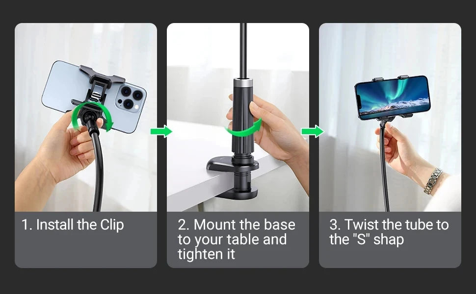 90cm Phone Holder Stand Lazy Bracket Headrest Bed 360