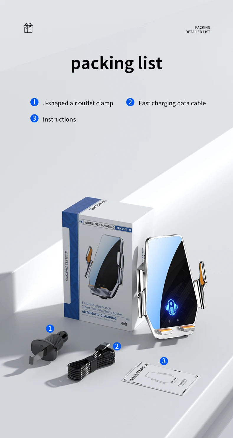 Max 66W Magnetic Head Car Phone Holder 15W Wireless Charger