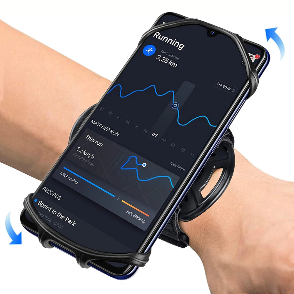 Running Wristband Phone Holder 360°Rotation Detachable Sports