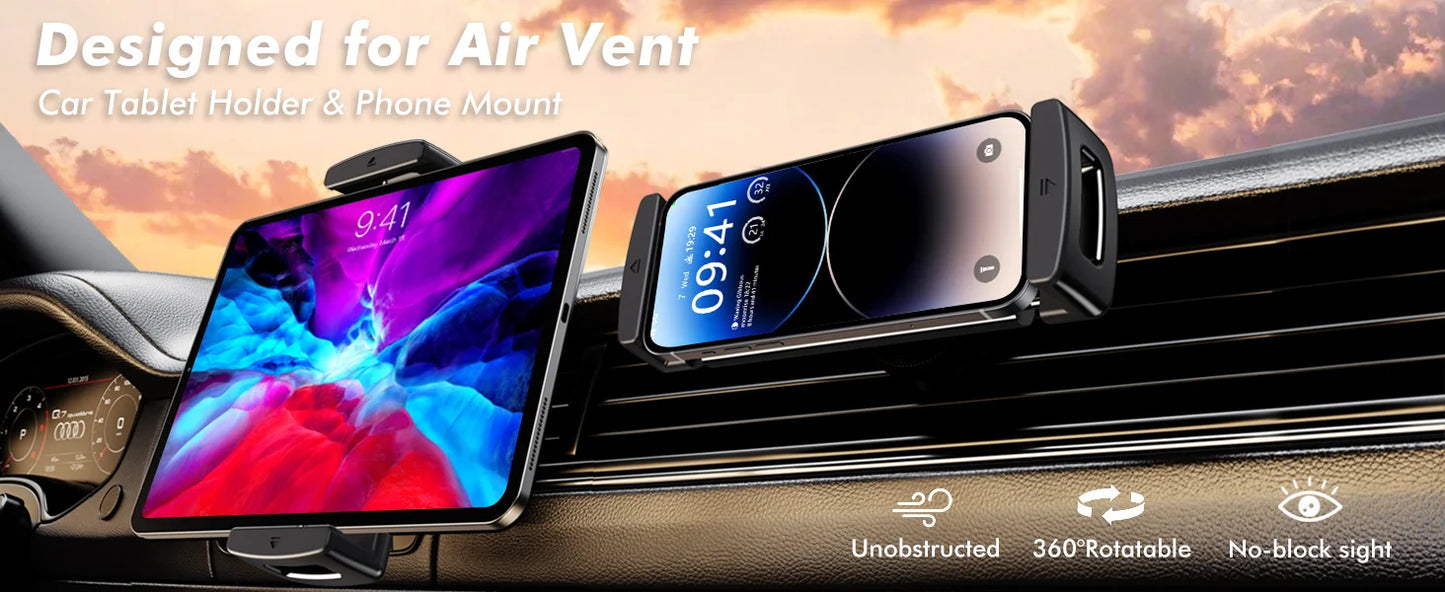 Eary Car Phone Holder 360°Rotatable Mount Vent
