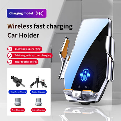 Max 66W Magnetic Head Car Phone Holder 15W Wireless Charger