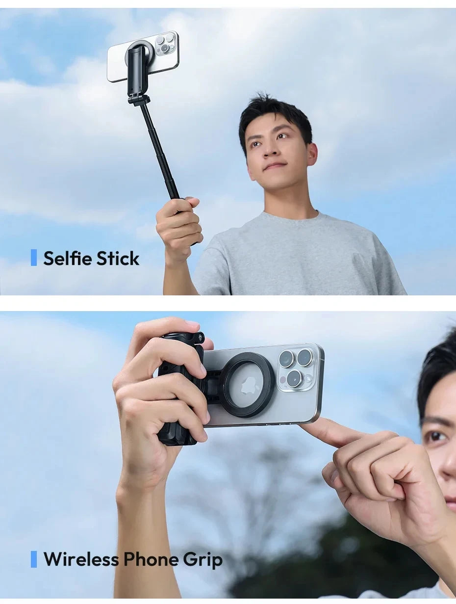 Magnetic Phone Tripod Wireless Phone Grip Selfie Stick