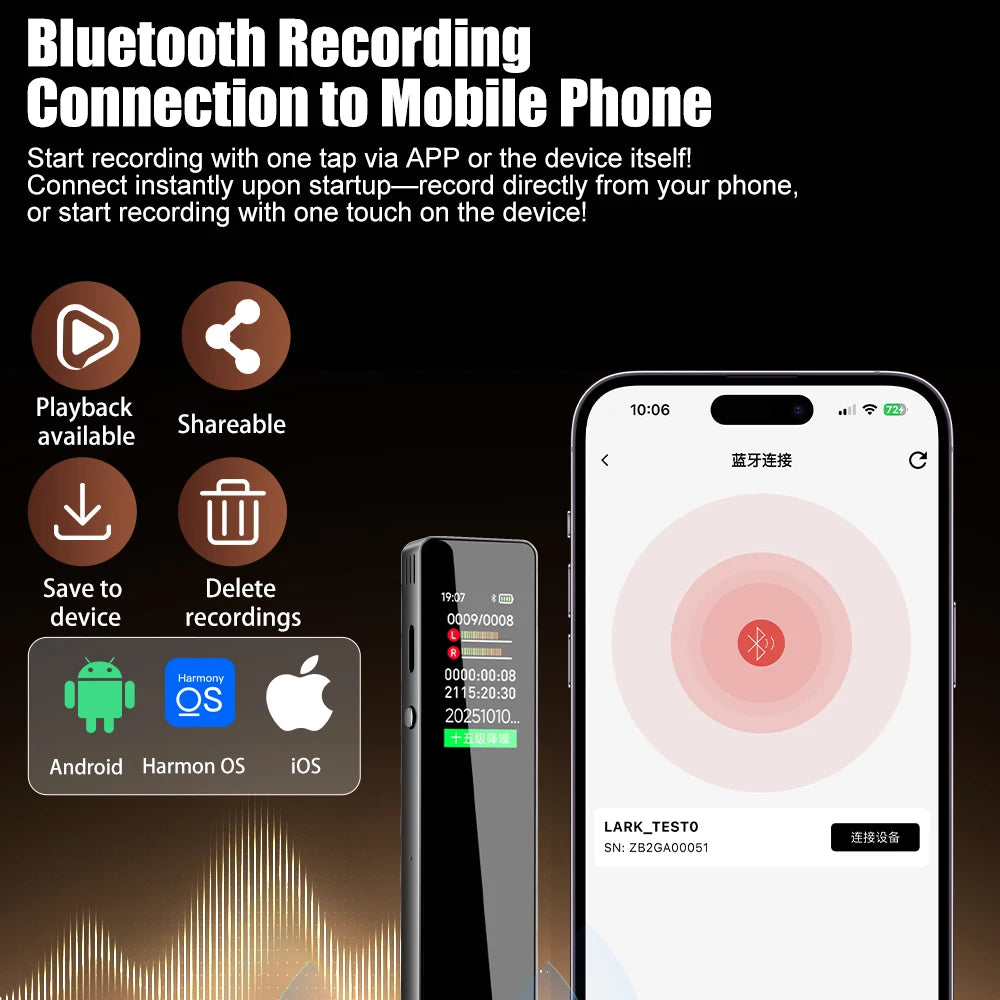 Famue Ai Voice Recorder with Text Transcription Mini Portable