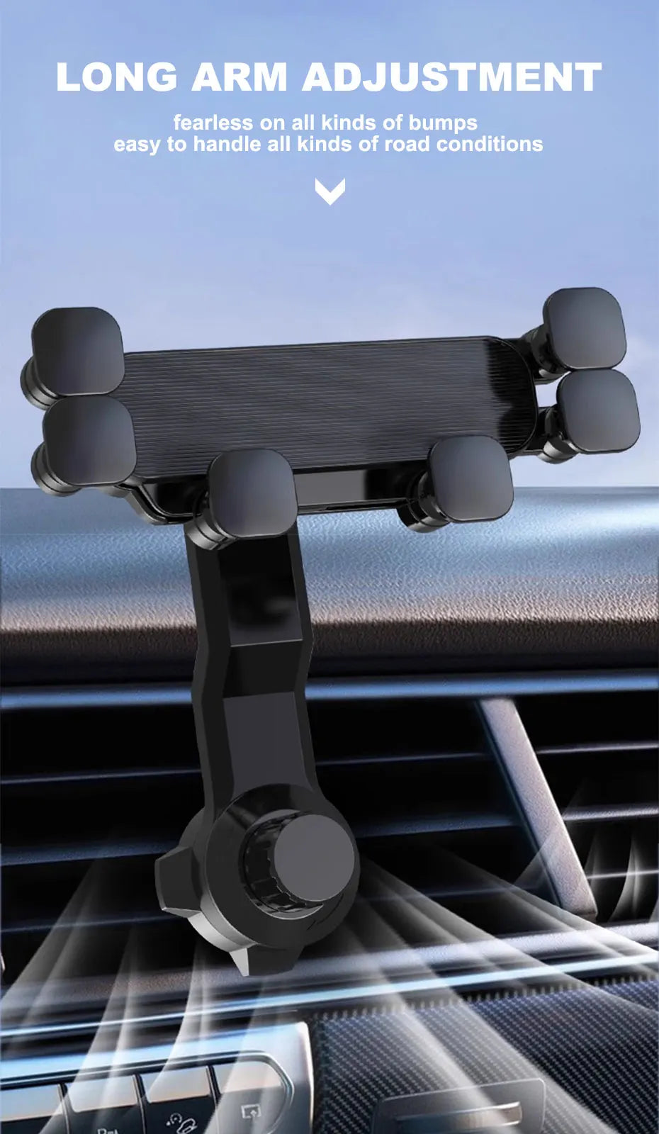 SEAMETAL Car Phone Holder Gravity Auto Cellphone Stand Mount