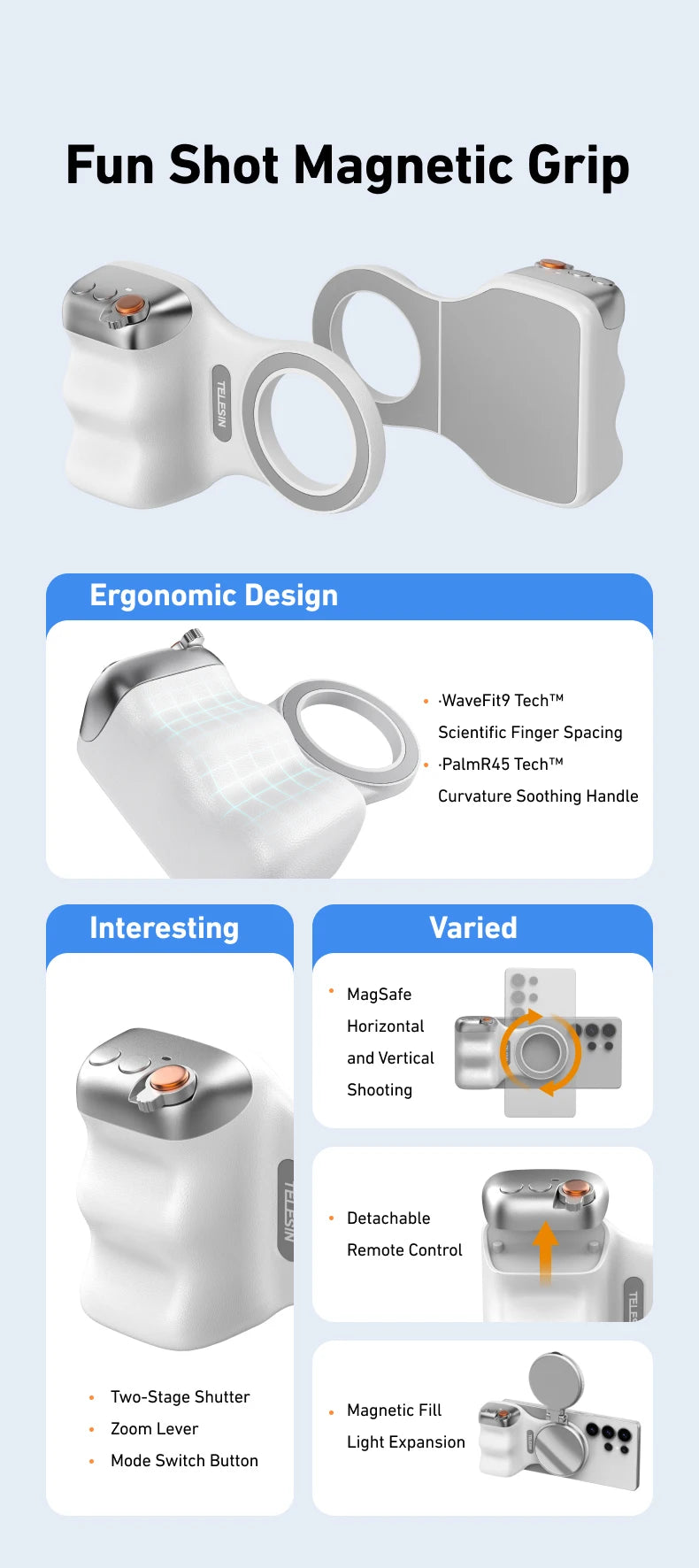 Phone Camera Shoot Hand Grip Magnetic Phone Holder