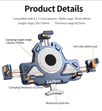 Universal  Motorcycle Phone Holder Alloy Anti-Shake 360° Adjustable