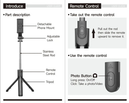F01 Selfie Stick Portable Tripod Phone Stand