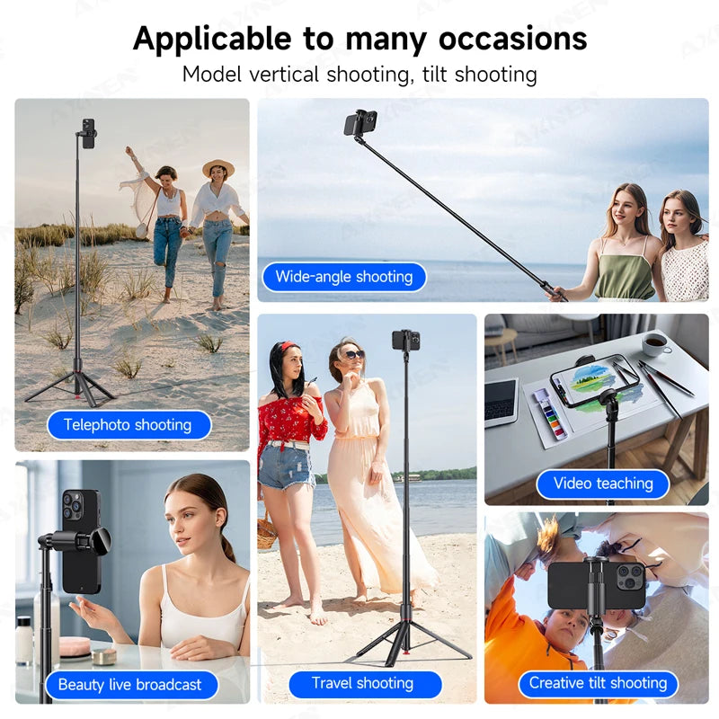 Bluetooth Selfie Stick Tripod Auto Pop-Up Foldable Holder