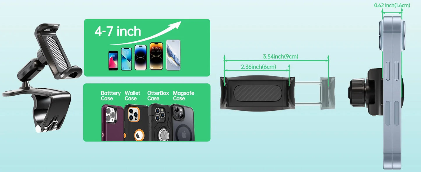 Phone Mount for Car Dashboard, 360 Degree Rotation Universal