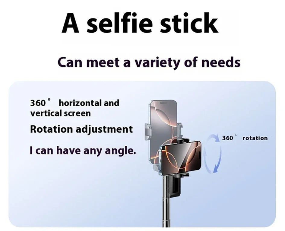 Portable Mini Remote Control Selfie Stick 360 Degree Rotation