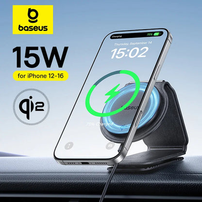 Baseus Car Phone Holder for iPhone 12-16 Wireless Charger