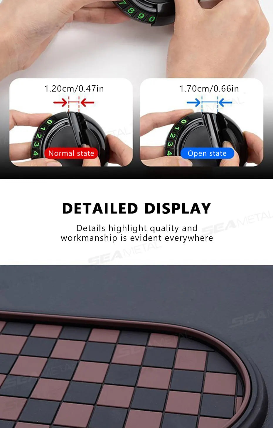SEAMETAL Car Dashboard Phone Holder Hidden Plate