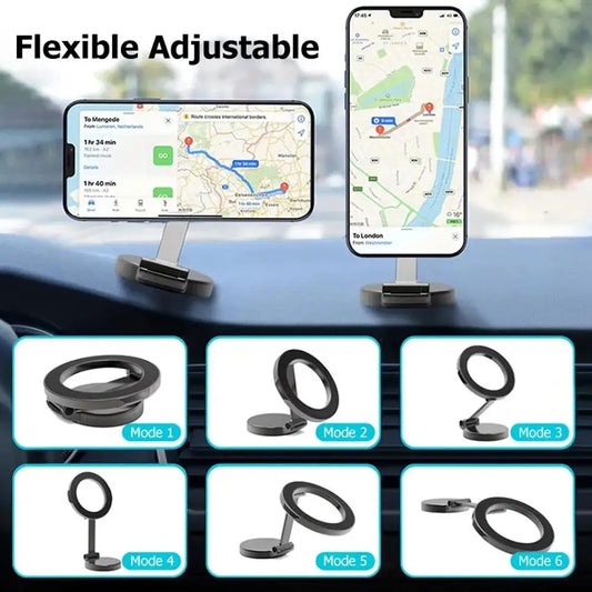 Car Magnetic Folding Phone Holder 360 Degree Rotation Phone Mount