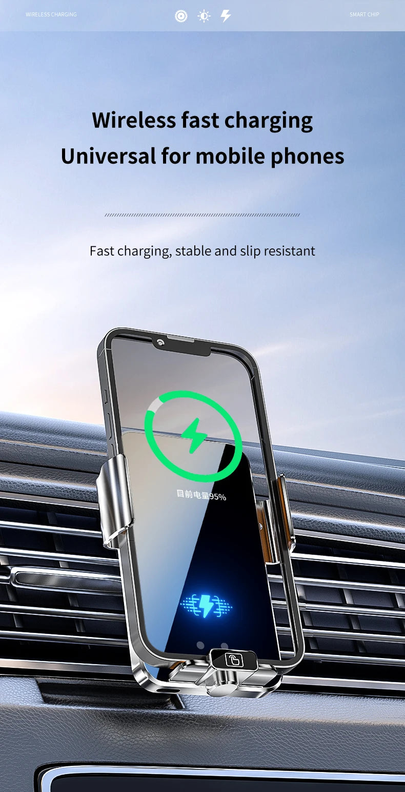 MAX 66W Magnetic Car Phone Holder 15W Fast Wireless Charger