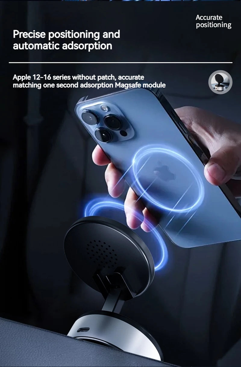 Electric Vacuum Suction Magnetic Car Phone Wireless Charger Holder