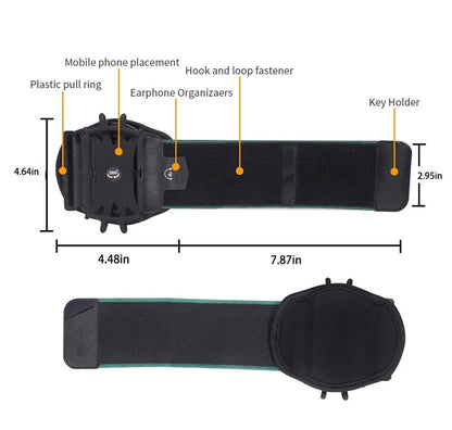Running Wristband Phone Holder 360°Rotation Detachable Sports