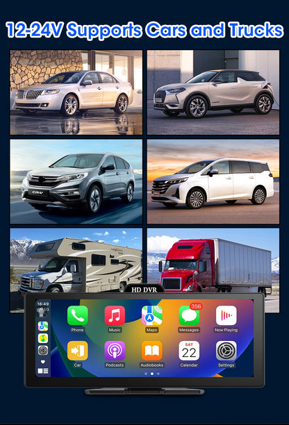 10/11.26 Inch 4K DVR Wireless CarPlay & Android Auto Dash Cam