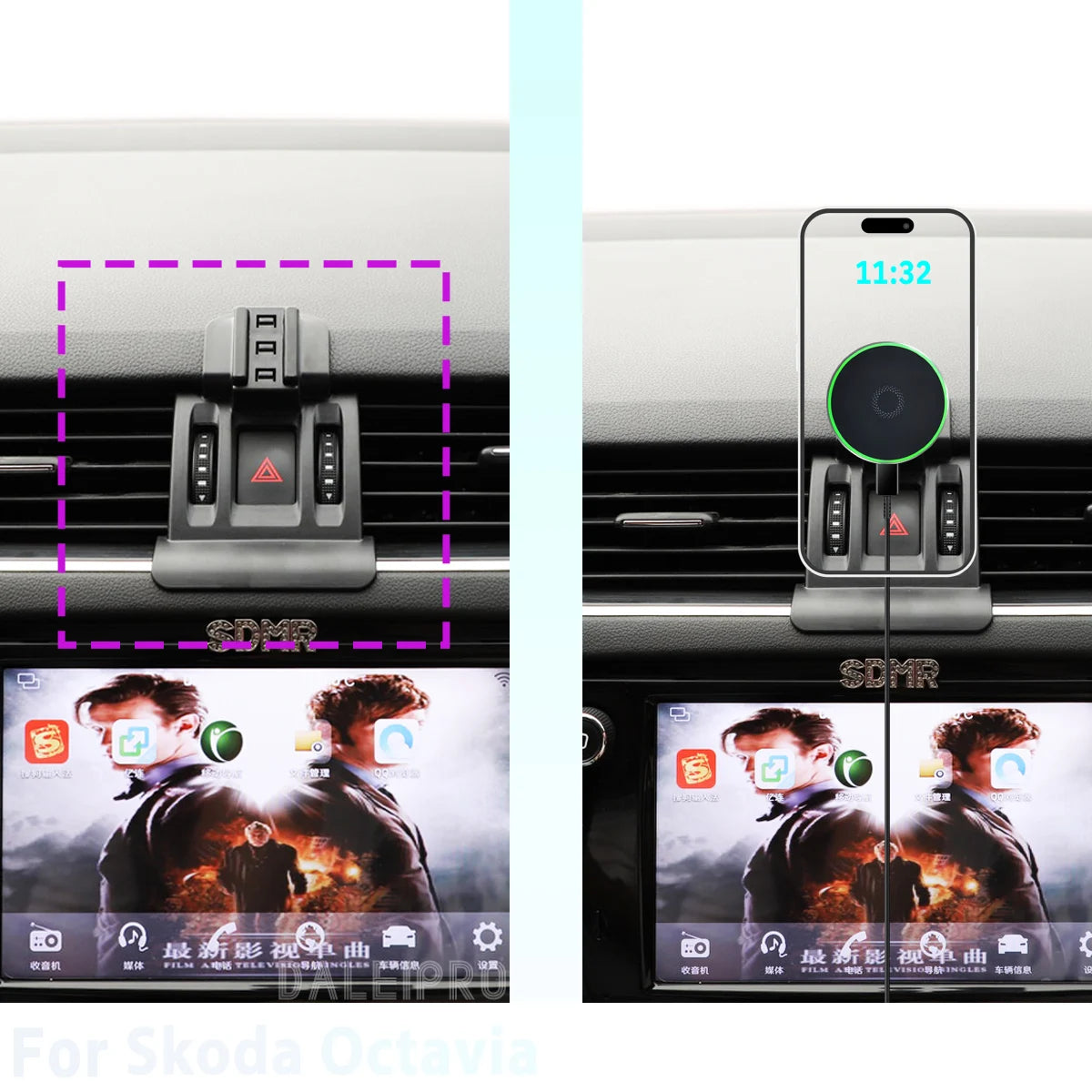 Phone Holder Car Magnetic Phone Mount Smart Sensing Wireless Charging