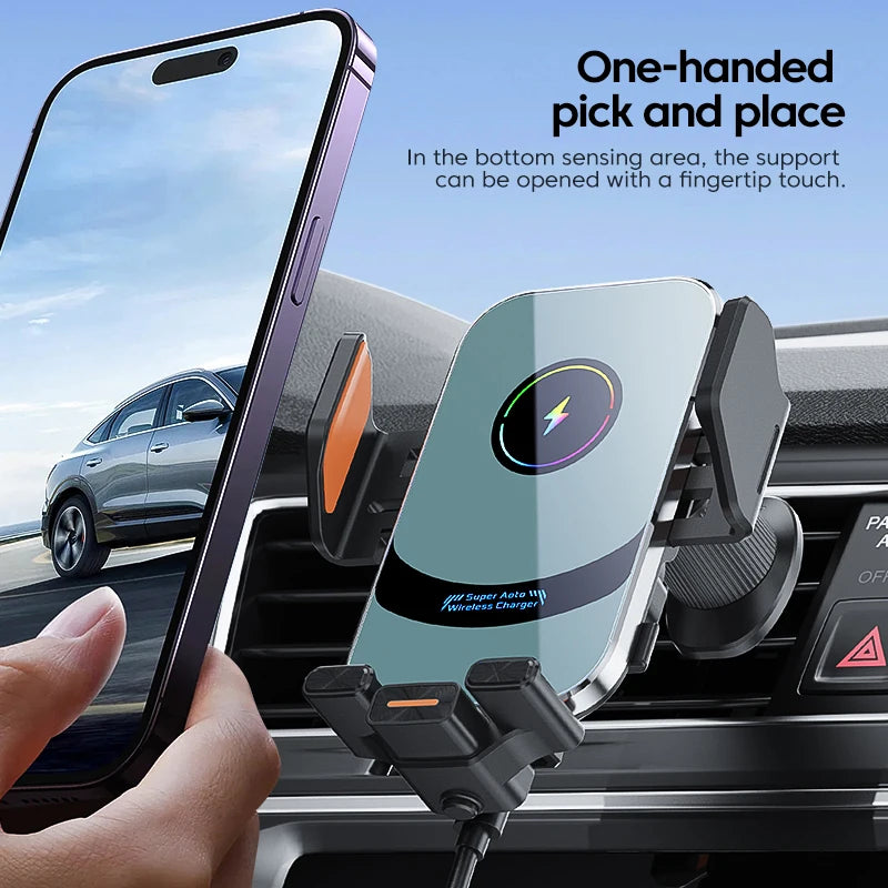100w Qi Phone Fast Charging Magnetic Qi2 Car Wireless Charger