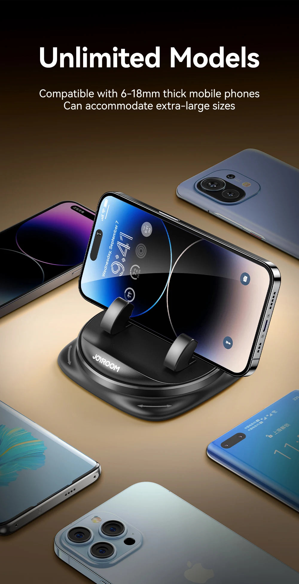 Joyroom Universal Car Phone Holder 360° Rotation Silicone