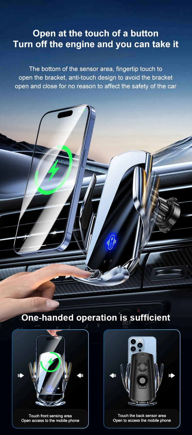 Car Mount Wireless Charging Stand Vehicle Phone Mounts