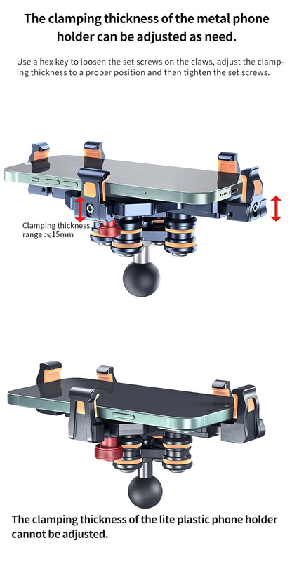 Universal  Motorcycle Phone Holder Alloy Anti-Shake 360° Adjustable