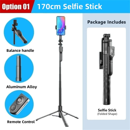FANGTUOSI 1750mm Wireless Selfie Stick Tripod Stand