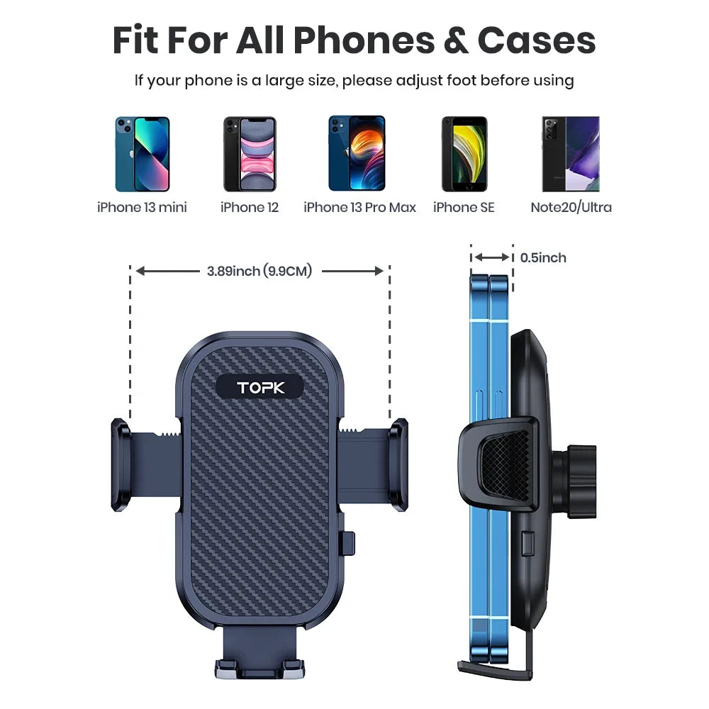 TOPK Car Phone Holder Air Vent Mount Hands-Free Clamp Cradle