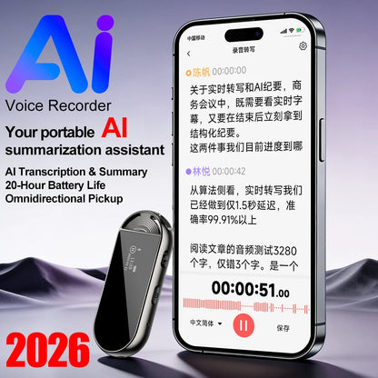Upgraded AI Voice Recorder, 72 Languages, 99.91% Accuracy