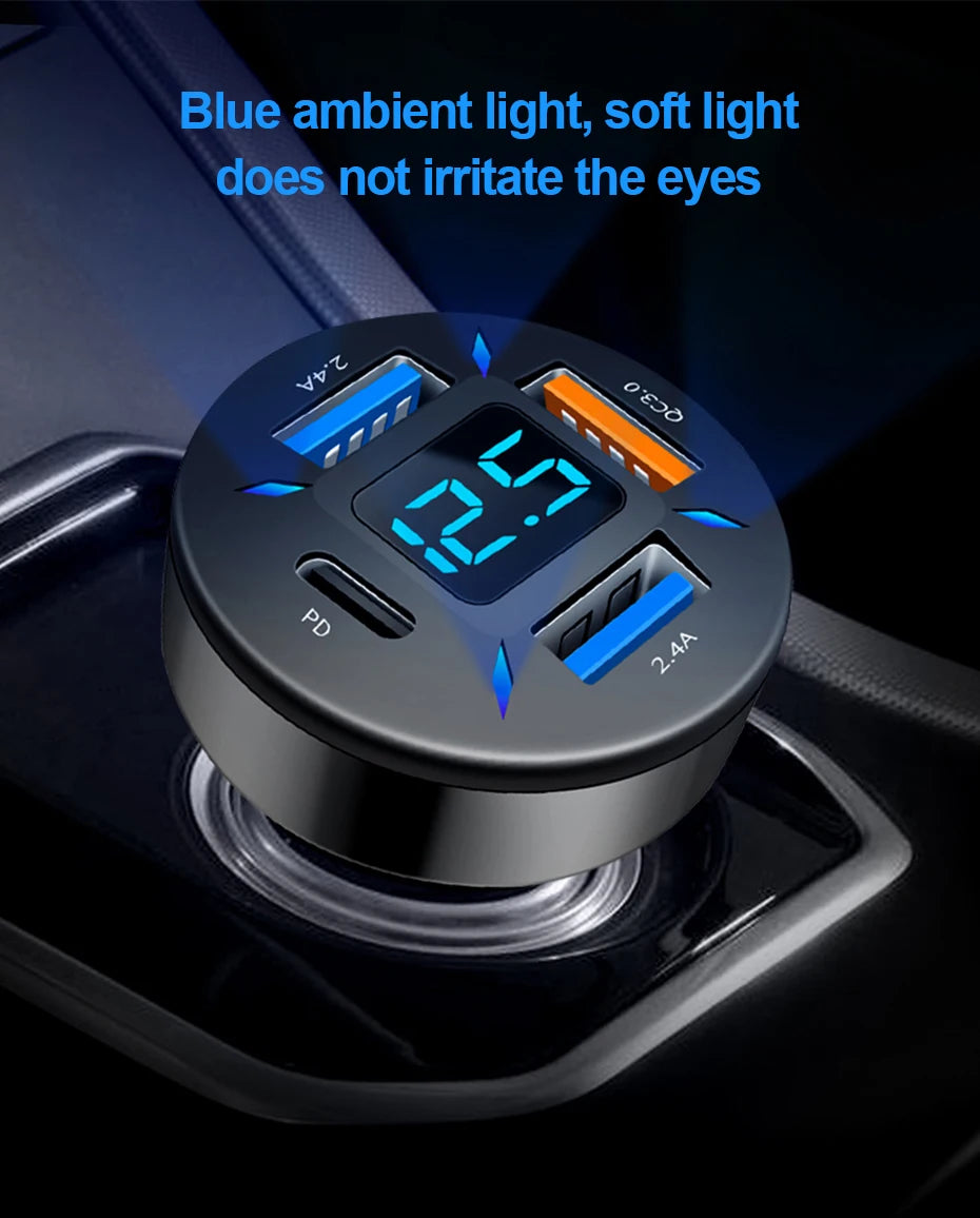 Quick Charge Car Phone Charger PD+QC3.0 4 Ports