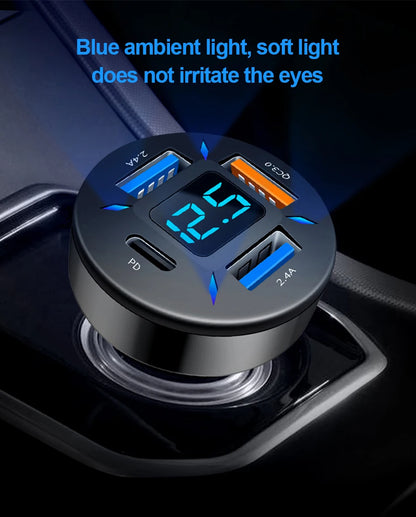 Quick Charge Car Phone Charger PD+QC3.0 4 Ports