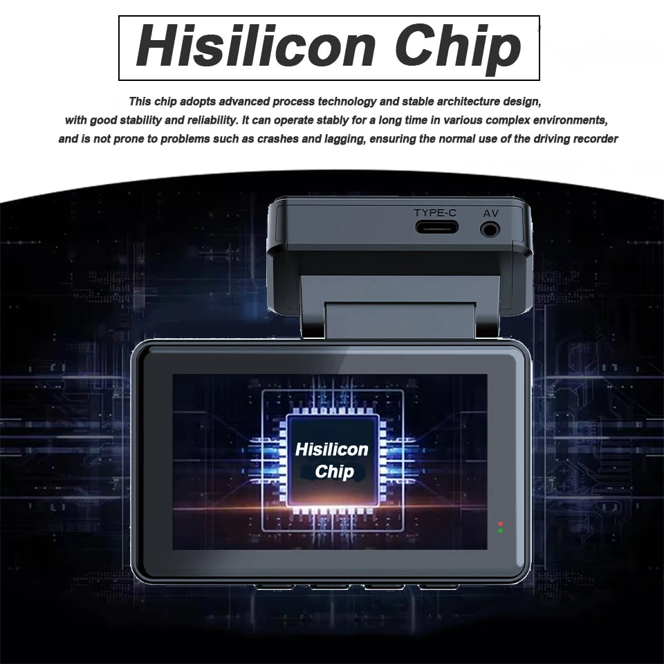 E-ACE Dash Cam 4K 3 Inch Mini Car Dvr Dual Lens