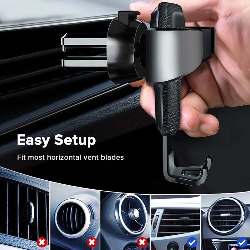 Gravity Car Holder For Phone Air Vent Clip Mount Mobile Cell Stand