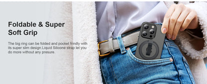 Magnetic Ring Phone Holder with Silicone Cord