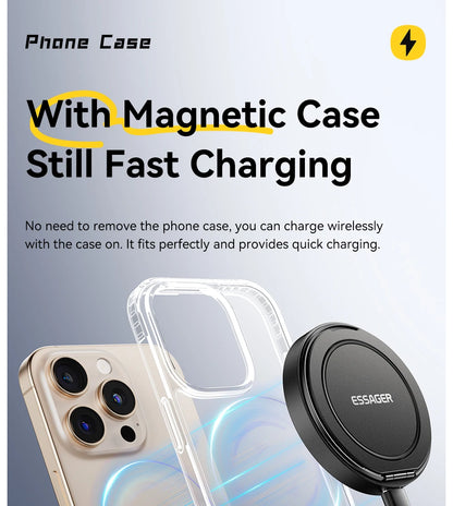 Magnetic 15W Wireless Charger Fast Charging Pad Stand