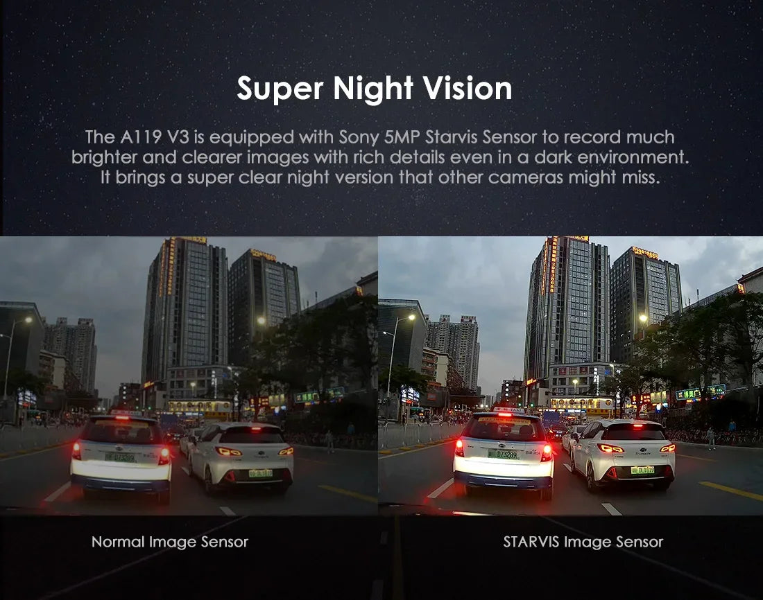 VIOFO A119 V3 2K Car Parking Mode G-Sensor Rota Lens