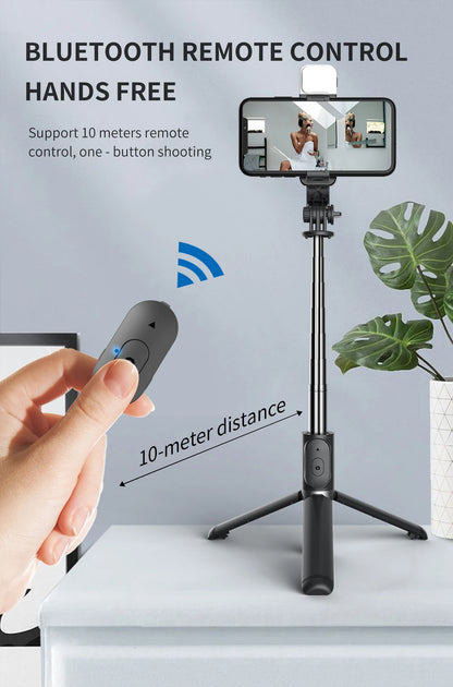 New Wireless Bluetooth Selfie Stick Tripod with Remote Extendable