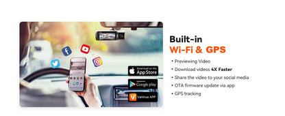 3 Channel Car DVR UHD 4K 3-Lens Inside Vehicle Dash Cam