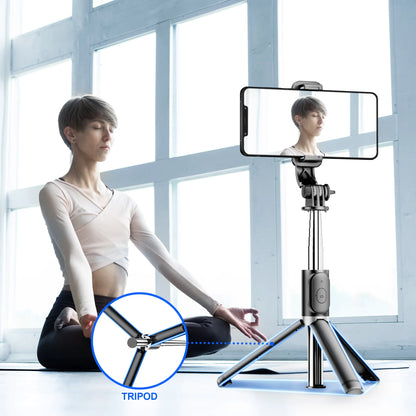 Q02 Foldable Tripod Selfie Stick Wireless Bluetooth