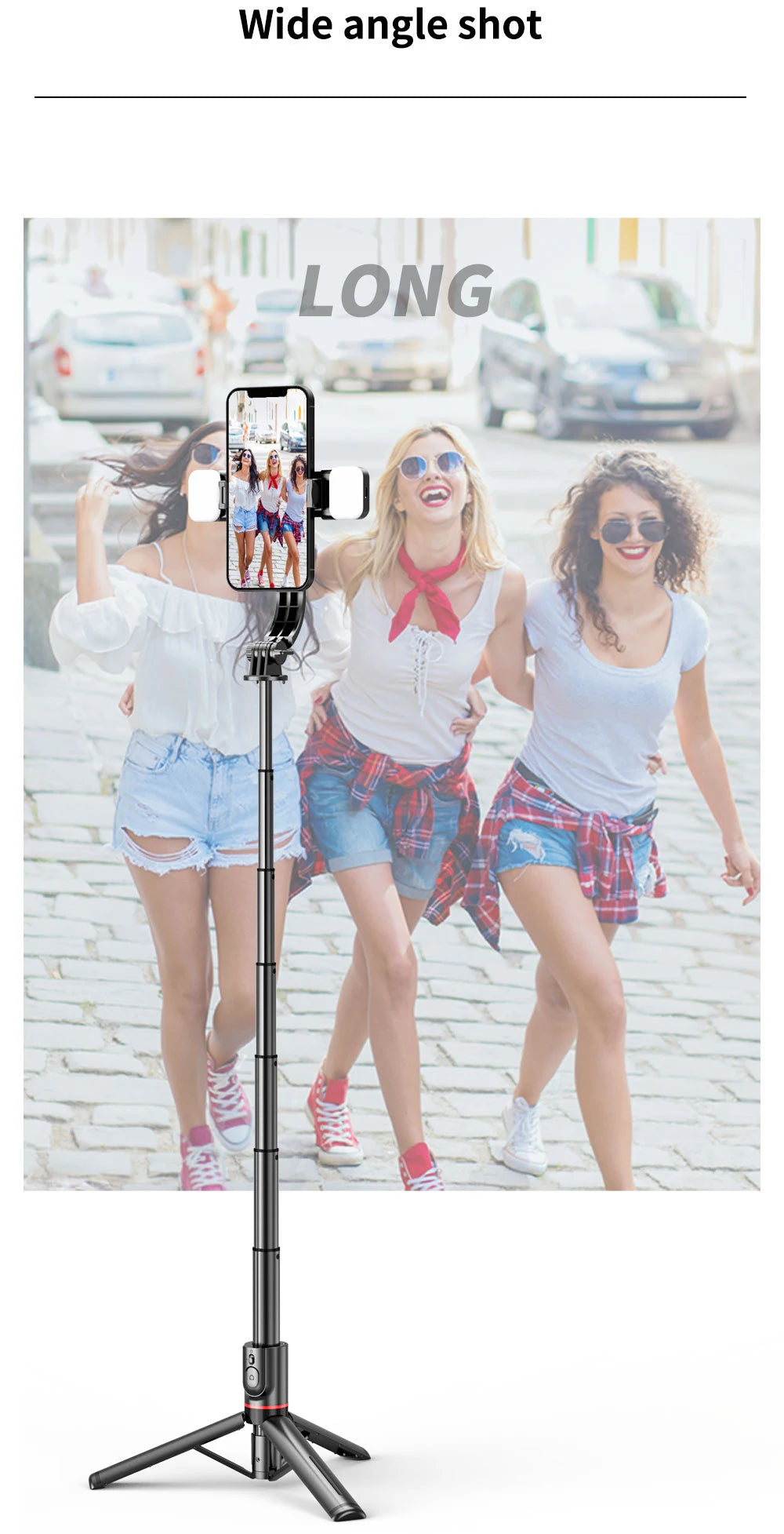 Extended Foldable Wireless Bluetooth Selfie Stick Tripod