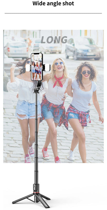 Extended Foldable Wireless Bluetooth Selfie Stick Tripod