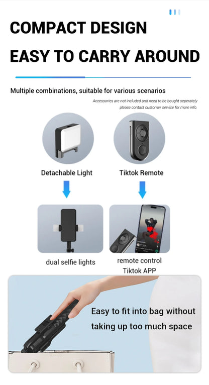 FANGTUOSI 1750mm Wireless Selfie Stick Tripod Stand