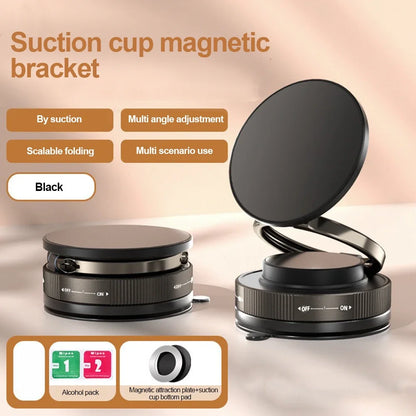 Metal Vacuum Magnetic Car Phone Holder Foldable Design