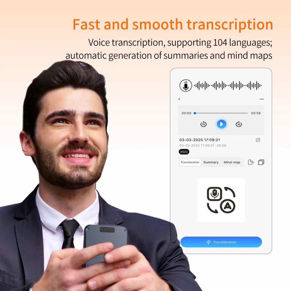 Ultra-thin AI Dual Mode Recorder Chatgpt AI Card Recorder