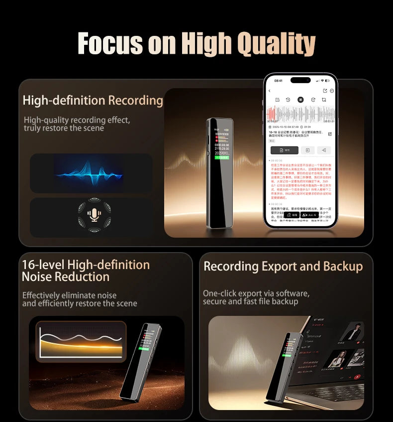 Famue Ai Voice Recorder with Text Transcription Mini Portable