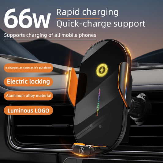 Car Wireless Phone Holder Stand 66W Fast Charging Station Charger