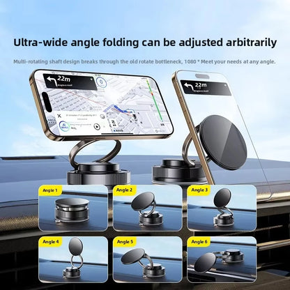 Metal Vacuum Magnetic Car Phone Holder Foldable Design