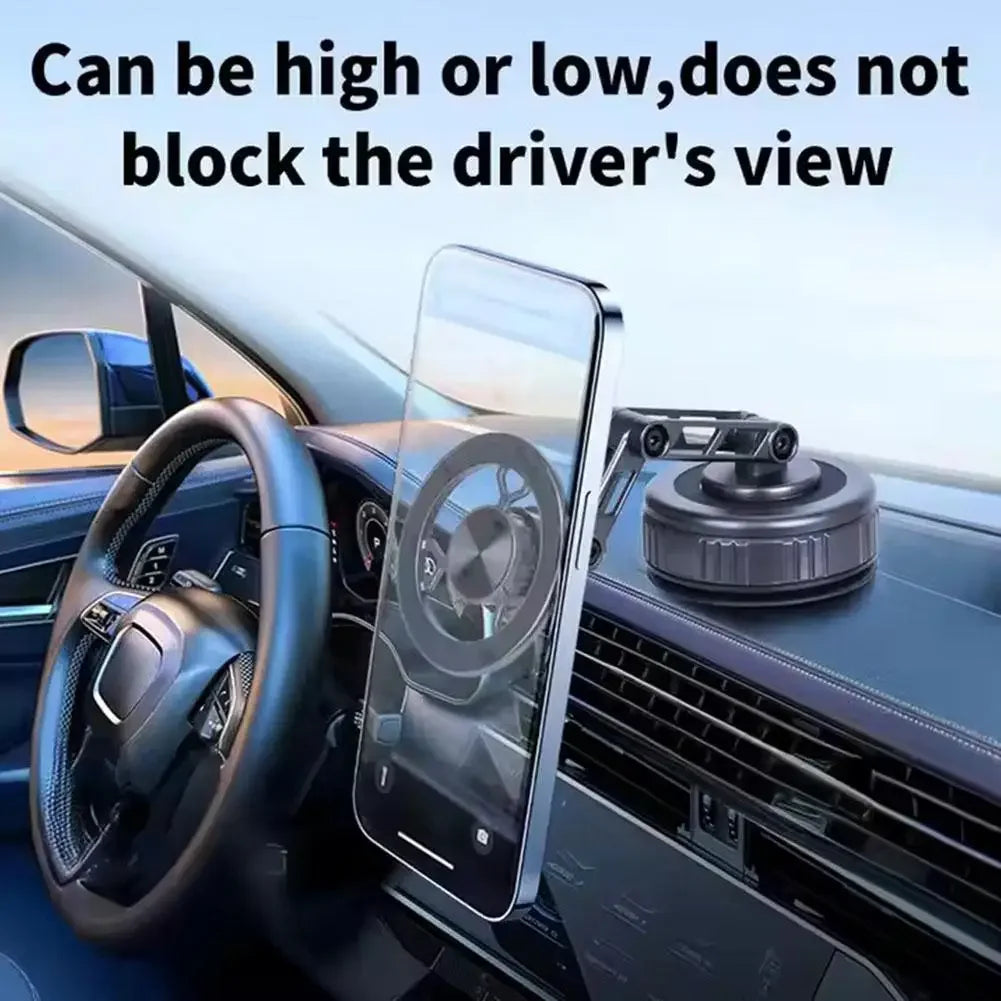 Car Phone Holder With Vacuum Magnetic Suction Cup Foldable