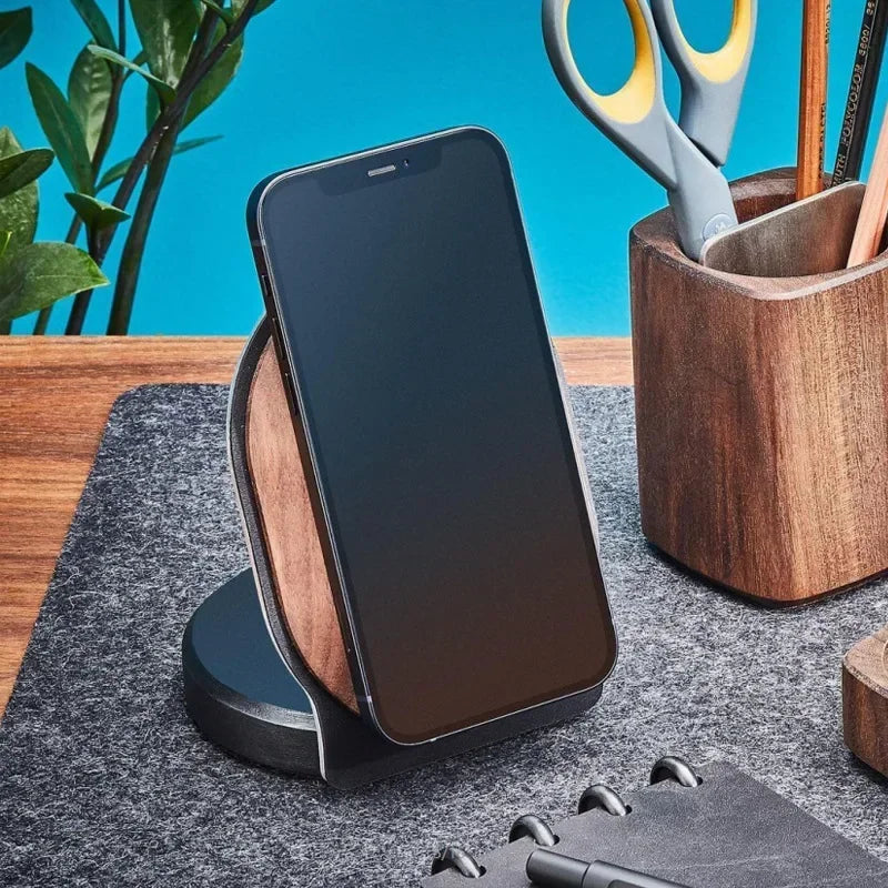 Wood Mobile Phone Base Magsafe Magnetic Charging Wireless Stand